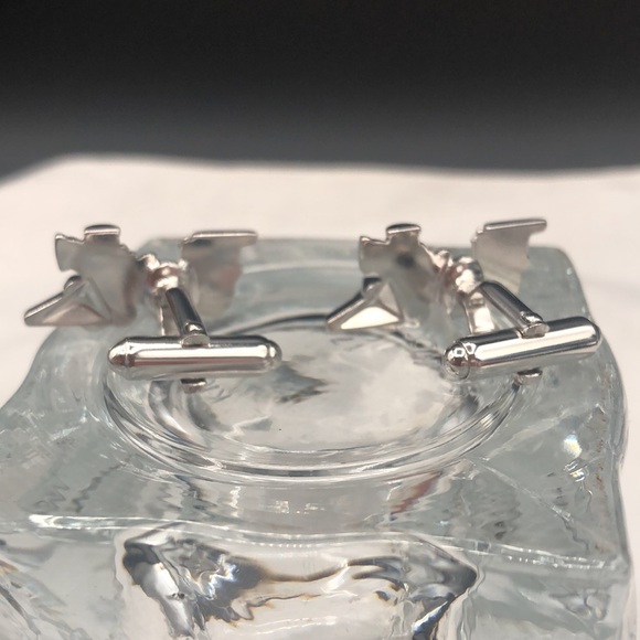 Vintage LNC Signed Anson Silver tone Train Tie Clip and and Cuff Link Set - Picture 5 of 7